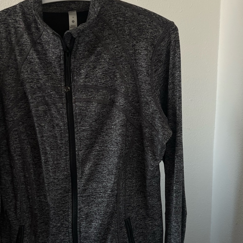 Lululemon Athletica Gray Bomber Jacket with Stand-Up Collar